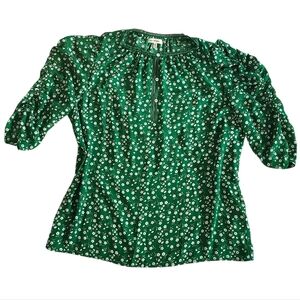 Max Studio Floral Ruched Sleeve Blouse